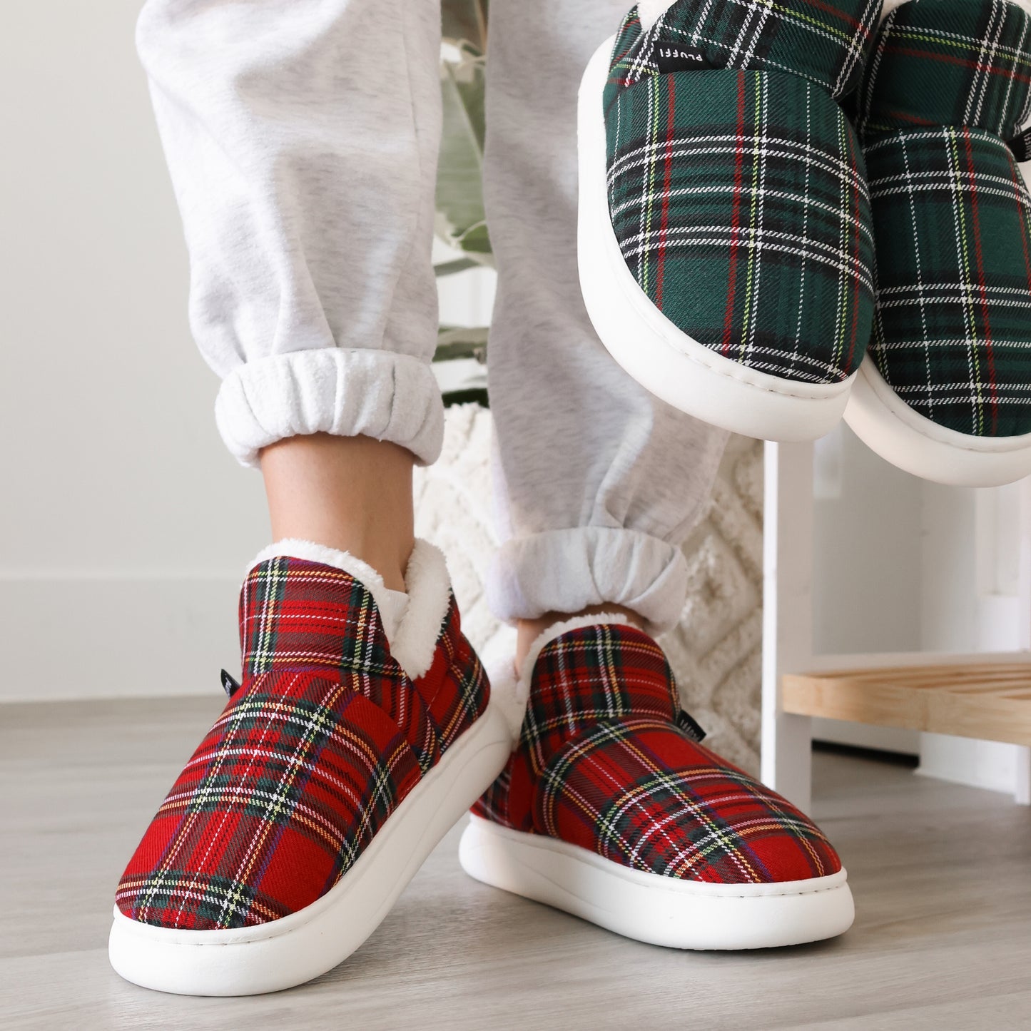 Pluffi Slippers – Plaid Edition